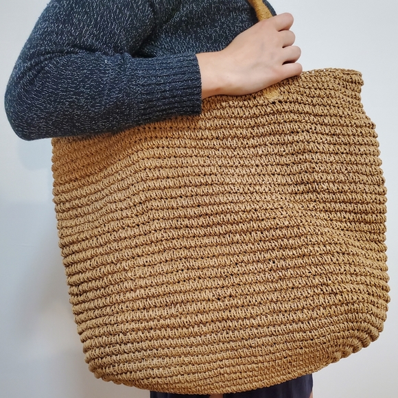 large straw beach tote